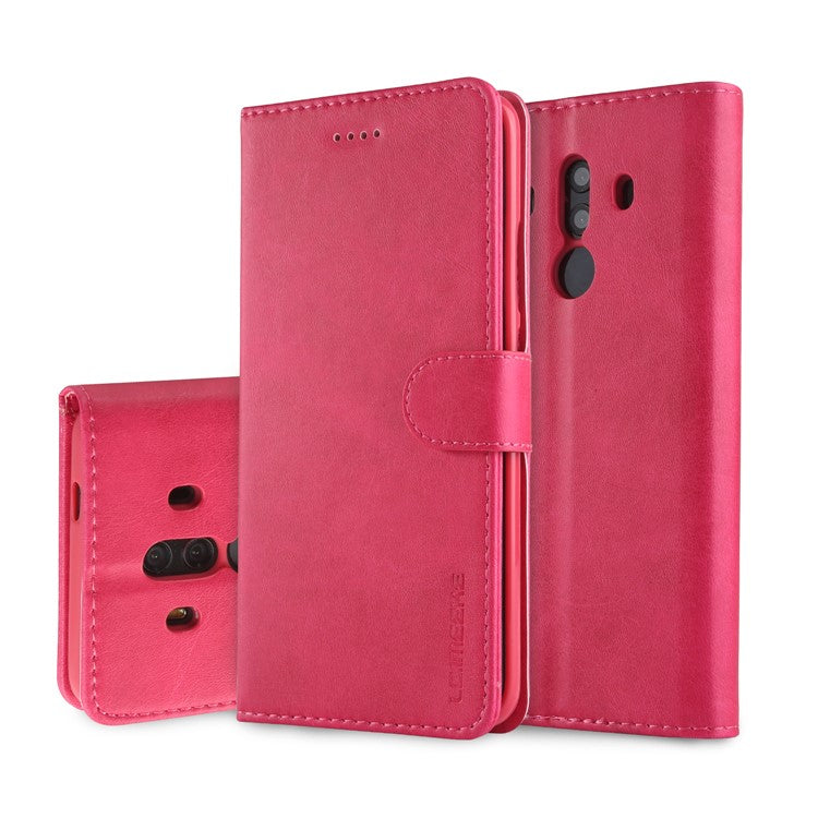 LC.IMEEKE Wallet Leather Stand Phone Cover for Huawei Mate 10 Pro - Rose