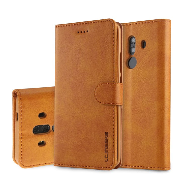 LC.IMEEKE PU Leather Protection Cell Phone Case with Card Slots for Huawei Mate 10 Pro - Brown