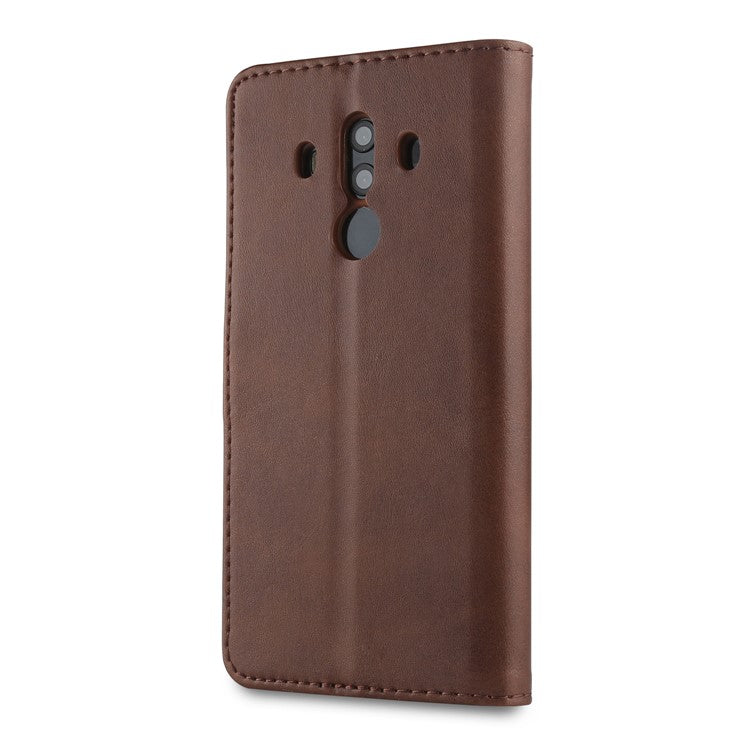LC.IMEEKE Card Slots Leather Flip Stand Mobile Case Accessory for Huawei Mate 10 Pro - Coffee