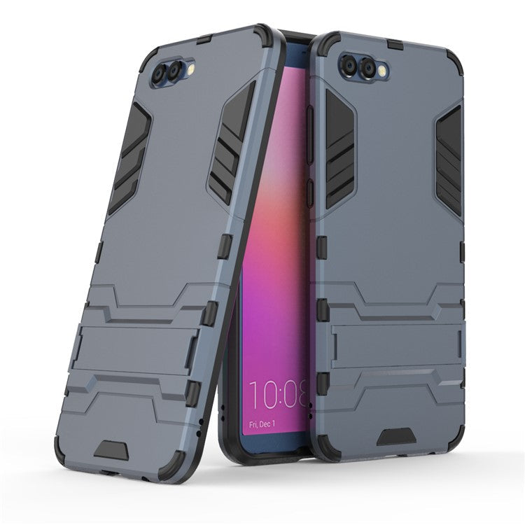 For Huawei Honor V10 / View 10 Cool PC+TPU Hybrid Protection Case Accessory with Kickstand - Dark Blue