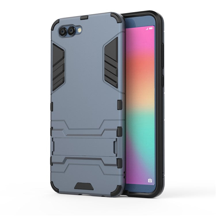 For Huawei Honor V10 / View 10 Cool PC+TPU Hybrid Protection Case Accessory with Kickstand - Dark Blue