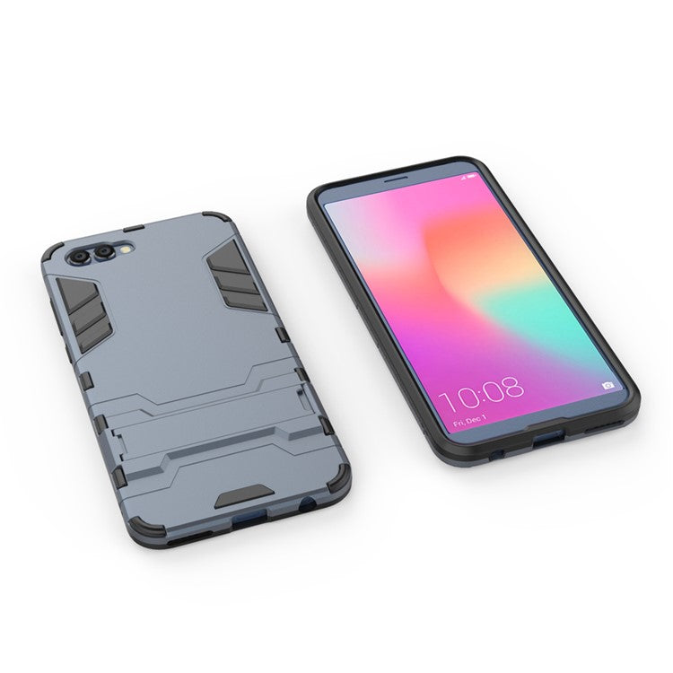 For Huawei Honor V10 / View 10 Cool PC+TPU Hybrid Protection Case Accessory with Kickstand - Dark Blue