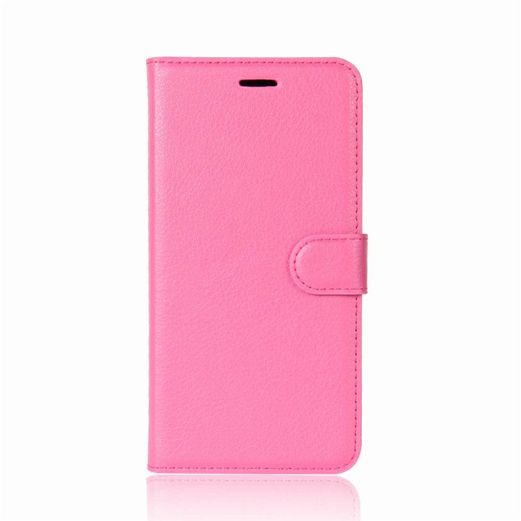 For Huawei P Smart / Enjoy 7S Litchi Grain PU Leather Wallet Stand Mobile Protective Shell - Rose