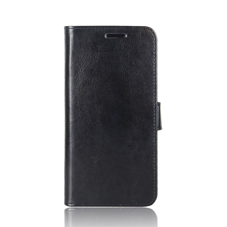 Crazy Horse Texture Wallet Leather Phone Case for Huawei P Smart / Enjoy 7S - Black