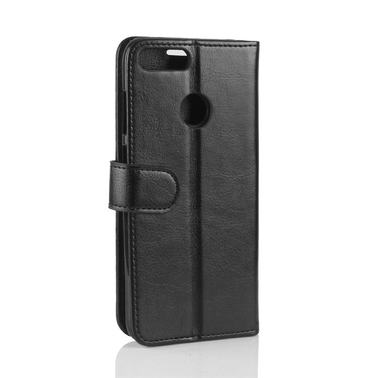 Crazy Horse Texture Wallet Leather Phone Case for Huawei P Smart / Enjoy 7S - Black