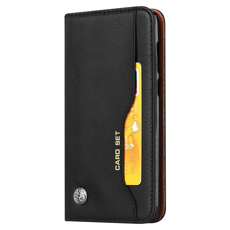 PU Leather Wallet Stand Case Cover for Huawei P Smart / Enjoy 7S - Black