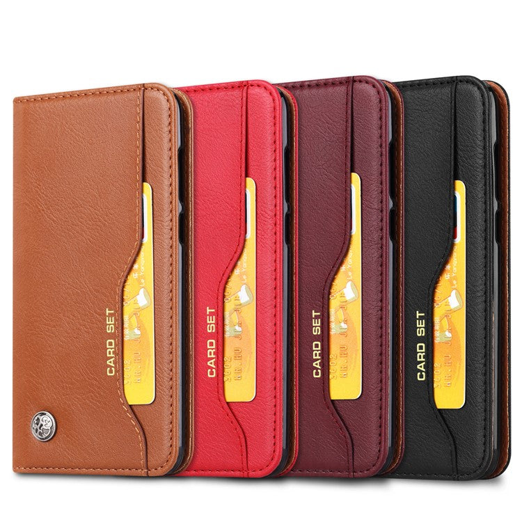 PU Leather Wallet Stand Case Cover for Huawei P Smart / Enjoy 7S - Black