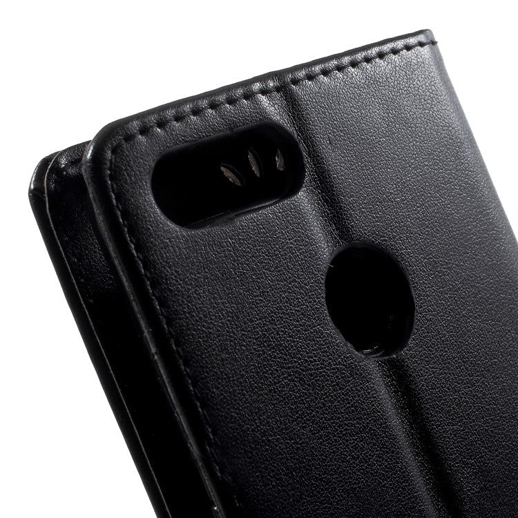 Imprint Butterfly Flower Wallet Stand Leather Case for Huawei P Smart / Enjoy 7S - Black