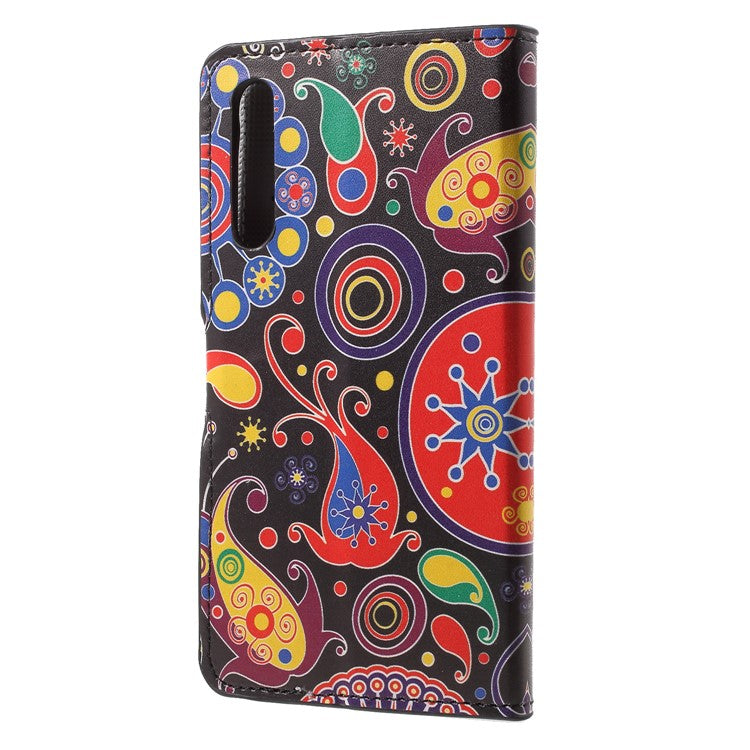 Pattern Printing Wallet Stand Leather Cover for Huawei P20 Pro - Paisley Flower