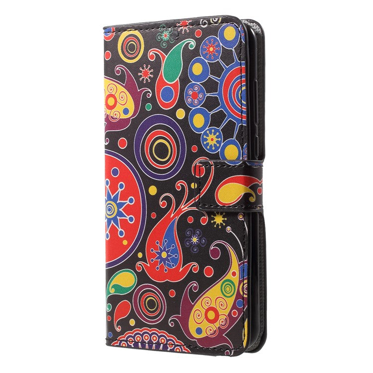 Pattern Printing Wallet Stand Leather Cover for Huawei P20 Pro - Paisley Flower