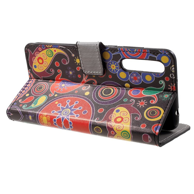 Pattern Printing Wallet Stand Leather Cover for Huawei P20 Pro - Paisley Flower