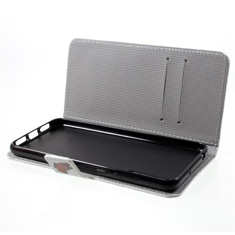 Pattern Printing Wallet Stand Leather Phone Shell for Huawei P20 Pro - Butterfly and Circle