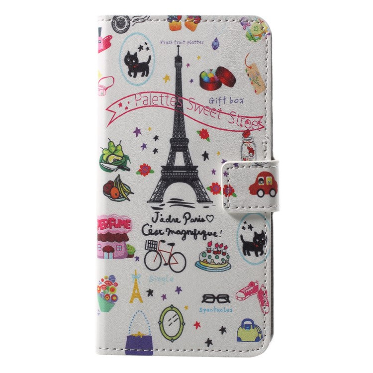 Pattern Printing Wallet Stand PU Leather Case Accessory for Huawei P20 Pro - Palettes Sweet Street