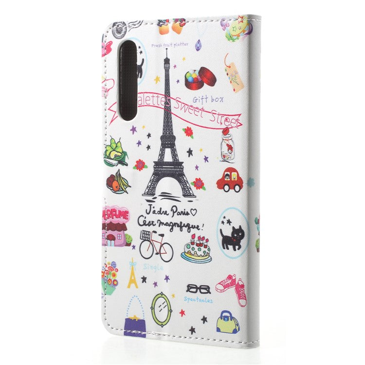 Pattern Printing Wallet Stand PU Leather Case Accessory for Huawei P20 Pro - Palettes Sweet Street