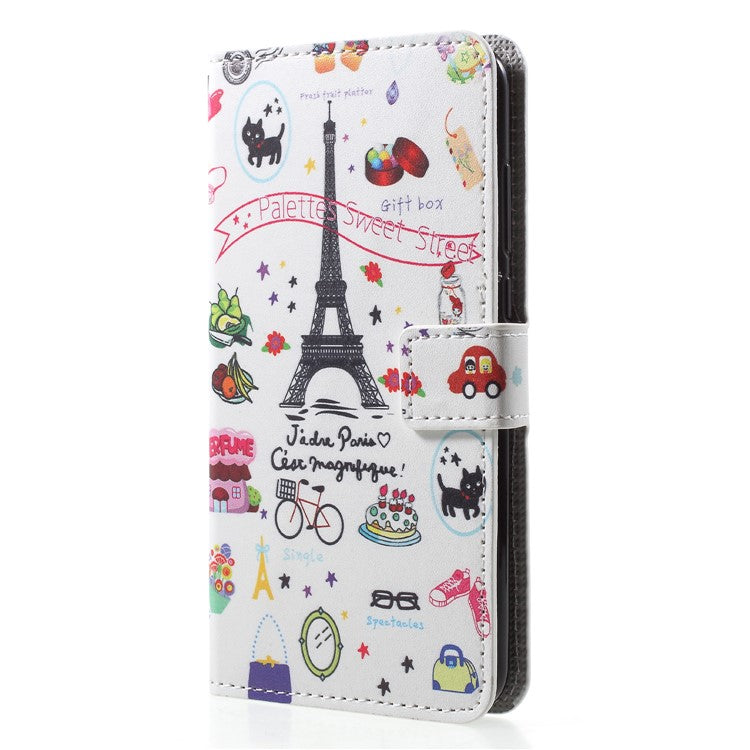 Pattern Printing Wallet Stand PU Leather Case Accessory for Huawei P20 Pro - Palettes Sweet Street