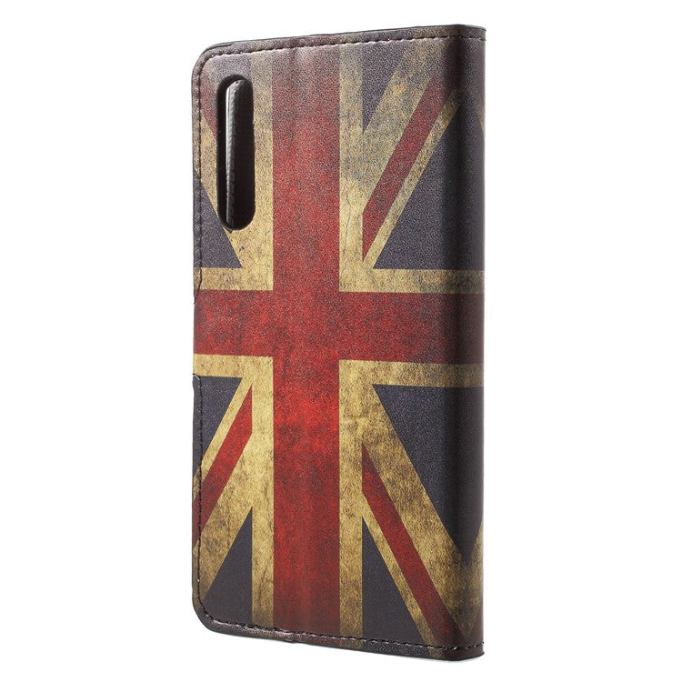 Patterned Card Holder Stand Leather Mobile Casing for Huawei P20 Pro - Vintage UK Flag