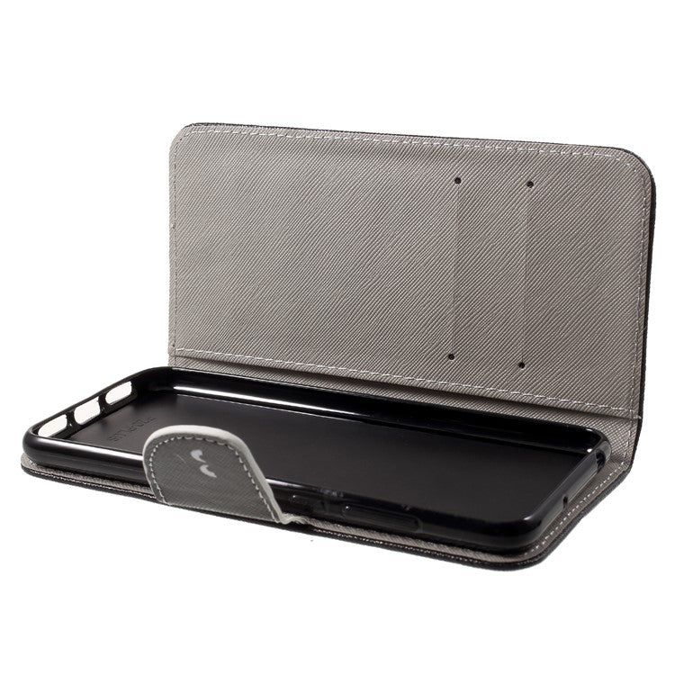 Pattern Printing Leather Wallet Cover for Huawei P20 - Do not Touch My Phone