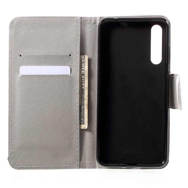 Pattern Printing Wallet Leather Stand Cover for Huawei P20 - Quote Keep Calm and Sparkle