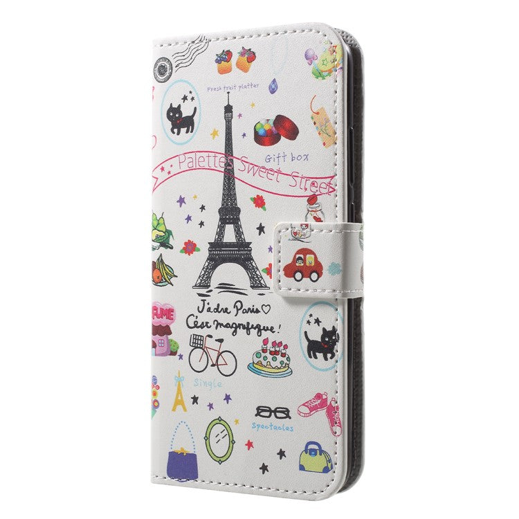 Pattern Printing Wallet Stand Leather Phone Cover for Huawei P20 Lite / Nova 3e - Palettes Sweet Street