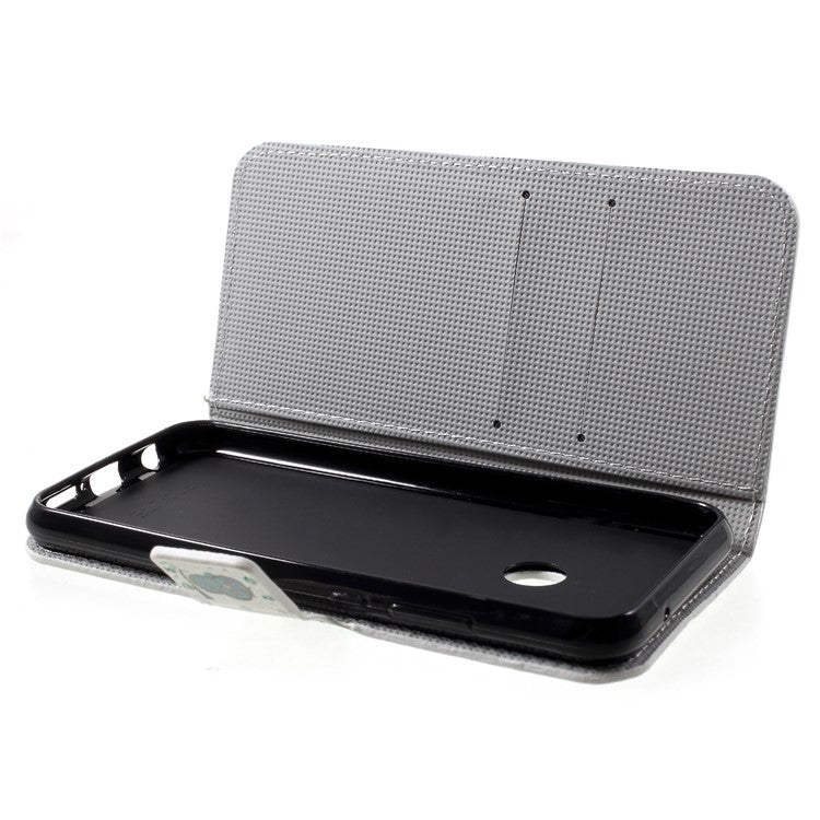 Pattern Printing Wallet Stand Leather Cover Case for Huawei P20 Lite / Nova 3e - Green Napping Owl