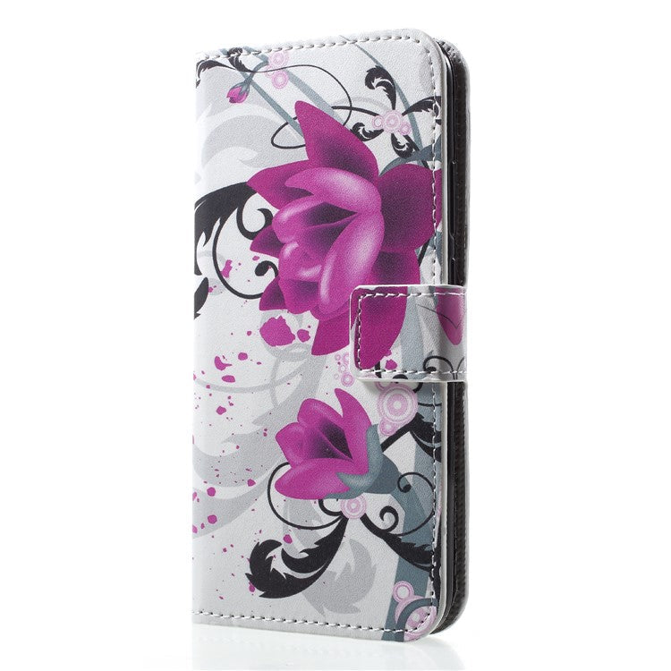 Pattern Printing Wallet Stand Leather Shell Case for Huawei P20 Lite / Nova 3e - Kapok Flower