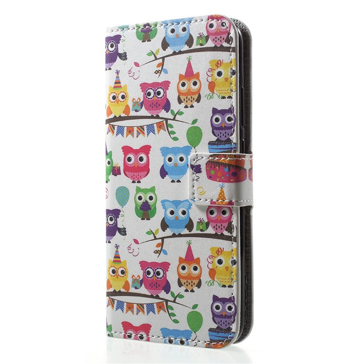 Pattern Printing Wallet Stand Leather Protector Case for Huawei P20 Lite / Nova 3e - Multiple Cute Owls