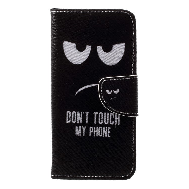 For Huawei P20 Lite / Nova 3e Pattern Printing Leather Wallet Casing - Do not Touch My Phone