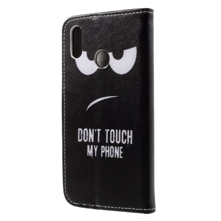 For Huawei P20 Lite / Nova 3e Pattern Printing Leather Wallet Casing - Do not Touch My Phone