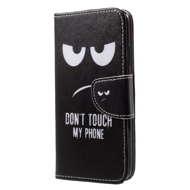 For Huawei P20 Lite / Nova 3e Pattern Printing Leather Wallet Casing - Do not Touch My Phone
