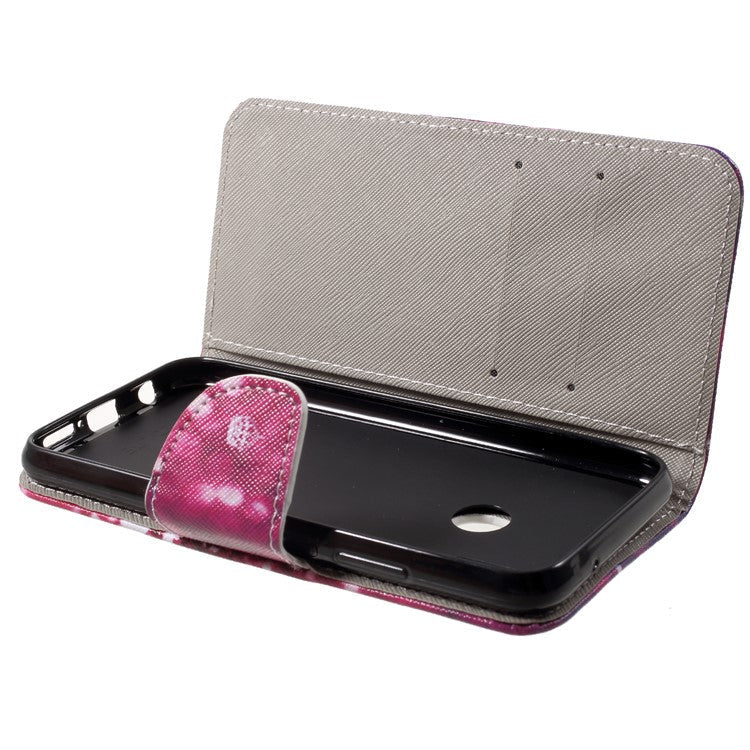 For Huawei P20 Lite / Nova 3e Pattern Printing Leather Wallet Phone Protective Flip Case - Quote Keep Calm and Sparkle