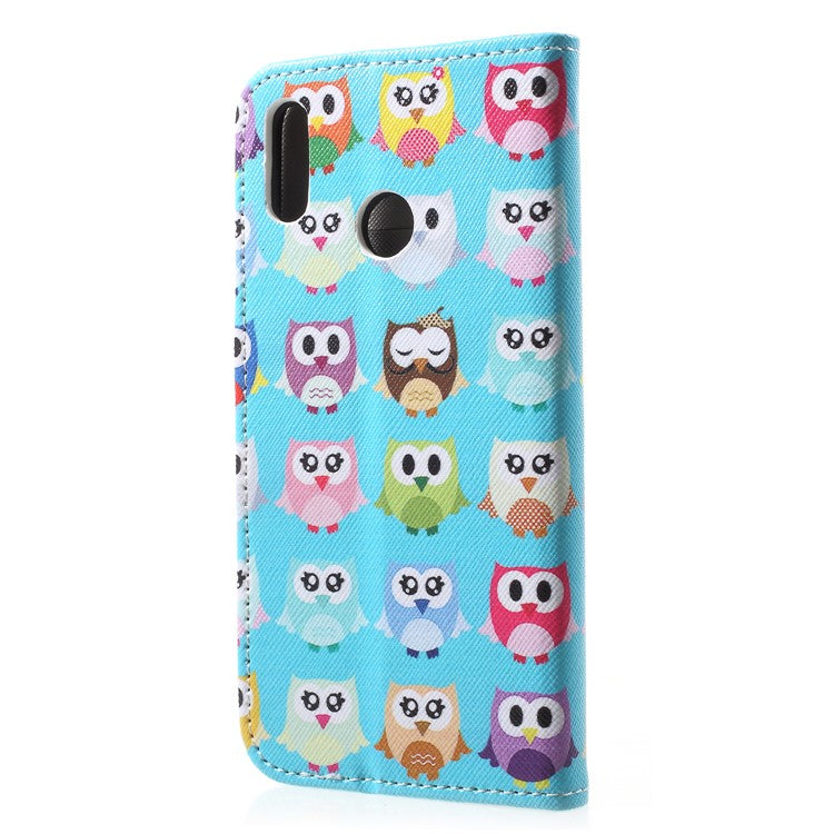 Pattern Printing Leather Wallet Cover Shell for Huawei P20 Lite / Nova 3e - Multiple Owls