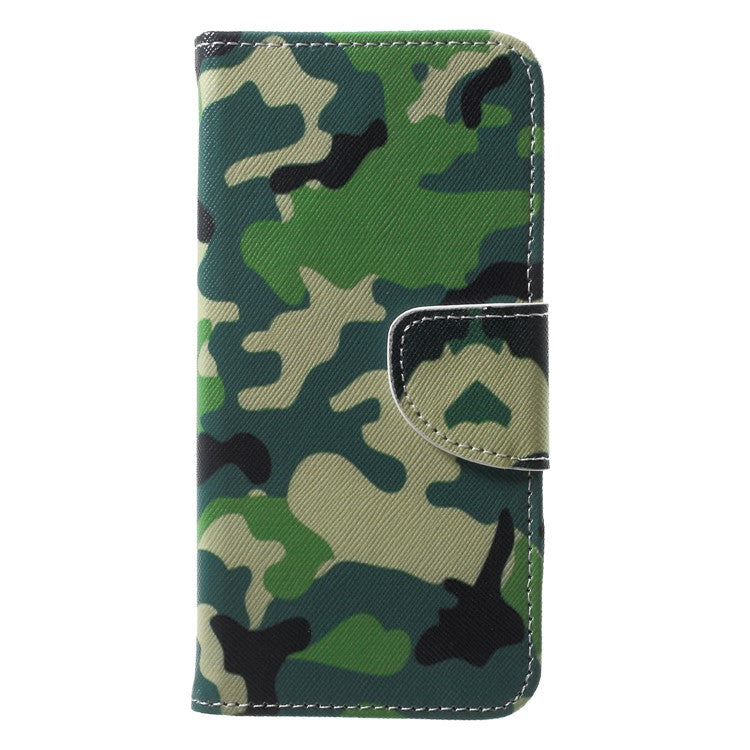 For Huawei P20 Lite / Nova 3e Pattern Printing Leather Wallet Stand Cover with Card Slots - Camouflage Pattern