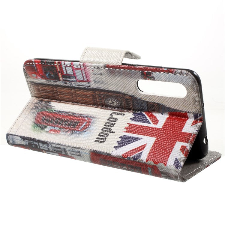 Pattern Printing Leather Wallet Case with Stand for Huawei P20 Pro - Big Ben and UK Flag