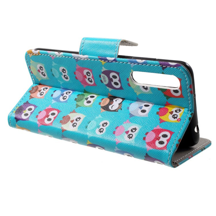 Pattern Printing Wallet Leather Protection Case for Huawei P20 Pro - Multiple Owls