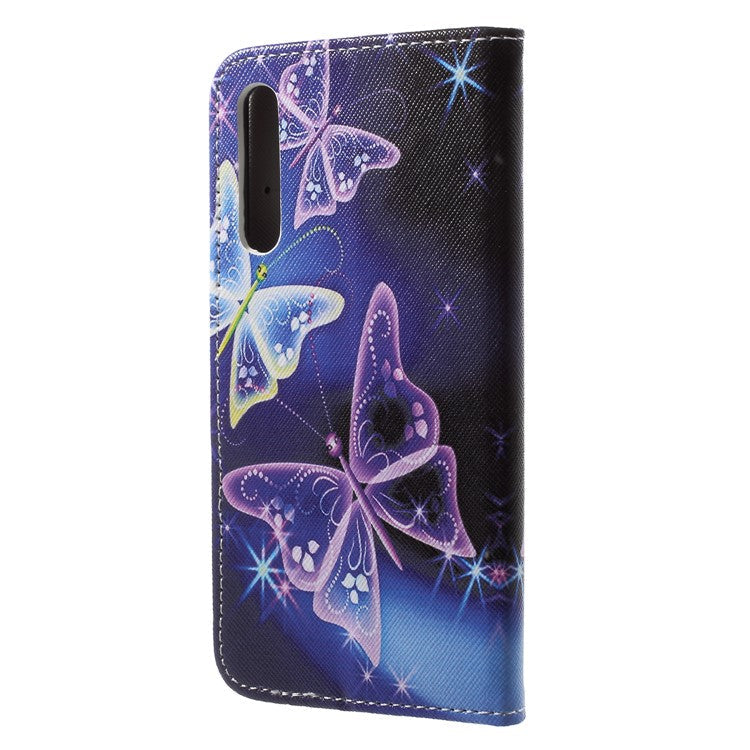 Pattern Printing Stand Leather Wallet Case for Huawei P20 Pro - Vivid Butterflies