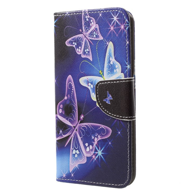 Pattern Printing Stand Leather Wallet Case for Huawei P20 Pro - Vivid Butterflies