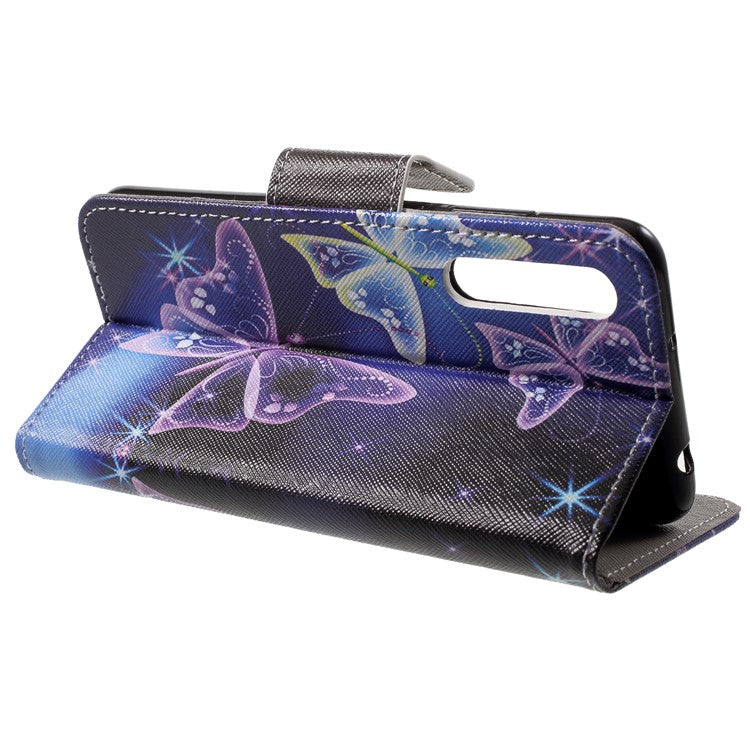 Pattern Printing Stand Leather Wallet Case for Huawei P20 Pro - Vivid Butterflies