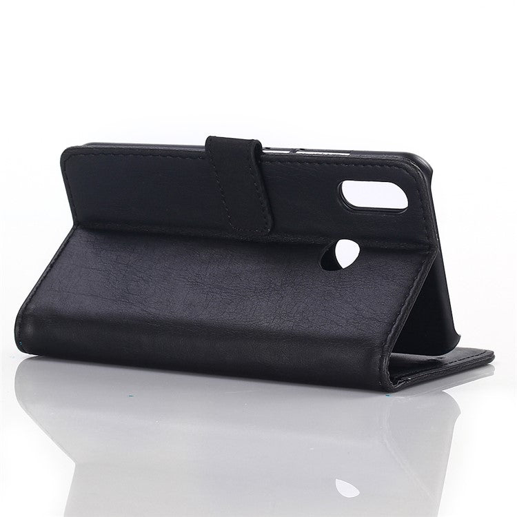 For Huawei P20 Lite / Nova 3e (China) Crazy Horse Texture Retro Leather Case Wallet Stand Feature Magnetic Closure Flip Case - Black