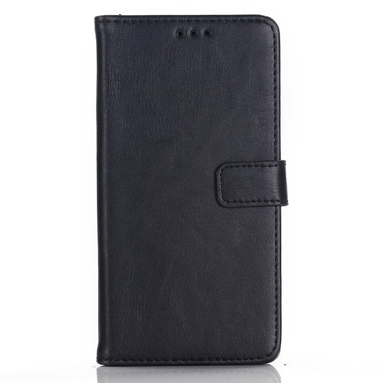 For Huawei P20 Lite / Nova 3e (China) Crazy Horse Texture Retro Leather Case Wallet Stand Feature Magnetic Closure Flip Case - Black