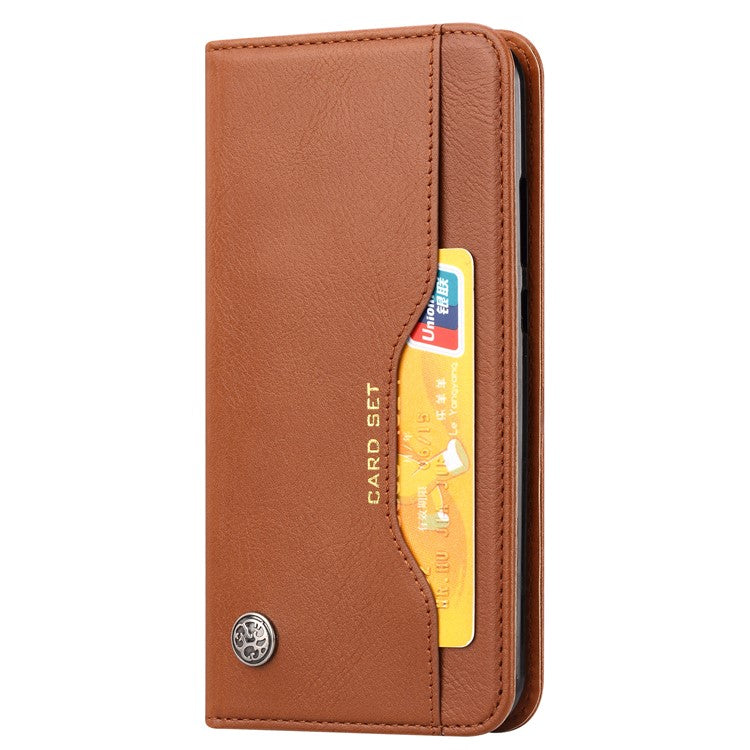 Auto-absorbed Leather Wallet Mobile Shell Case for Huawei P20 Lite / Nova 3e - Brown