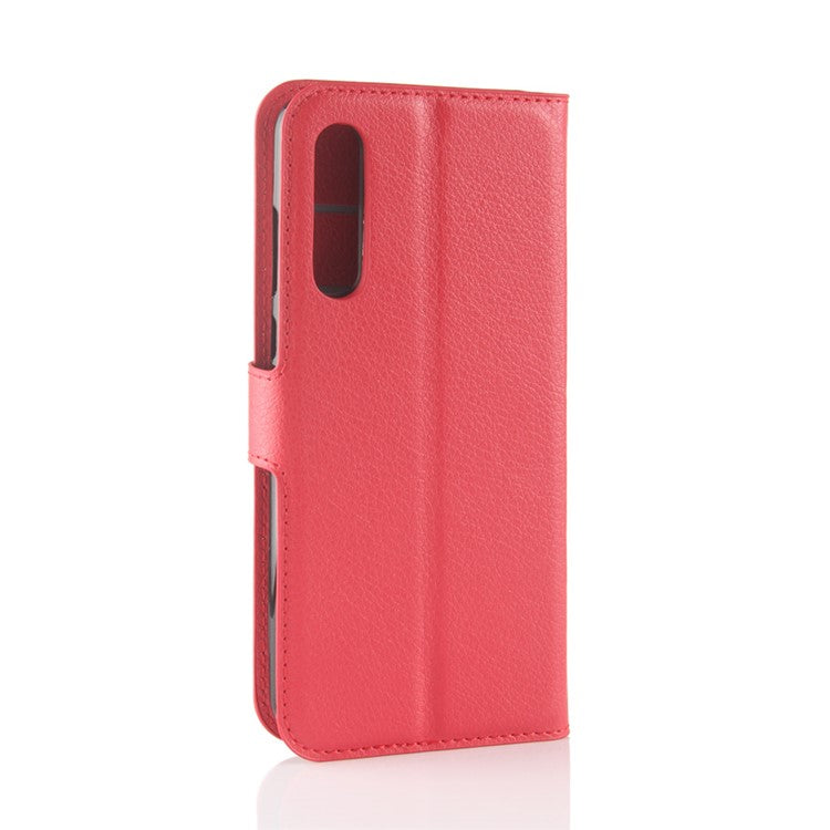 Litchi Texture Stand Wallet Stand Phone Leather Case for Huawei P20 Pro Mobile Phone Accessory - Red