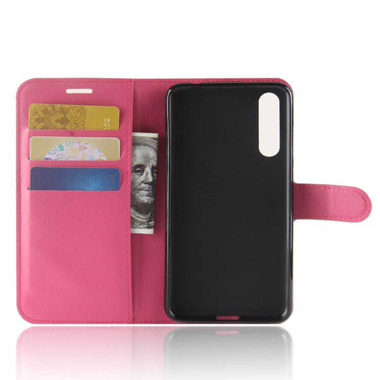 Litchi Texture Stand Wallet Stand Phone Leather Case for Huawei P20 Pro Mobile Phone Accessory - Rose
