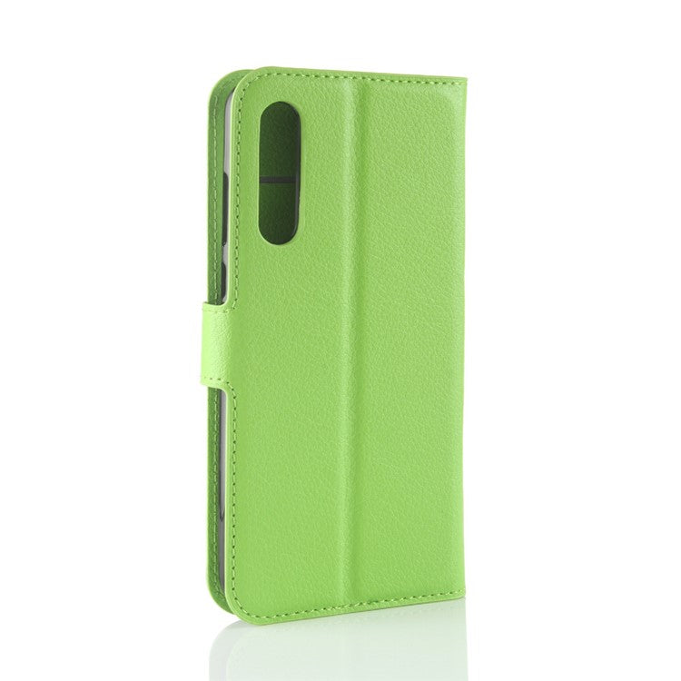 Litchi Texture Stand Wallet Stand Phone Leather Case for Huawei P20 Pro Mobile Phone Accessory - Green