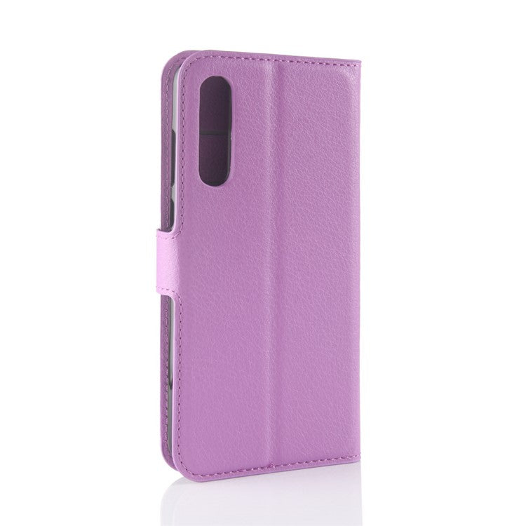 Litchi Texture Stand Wallet Stand Phone Leather Case for Huawei P20 Pro Mobile Phone Accessory - Purple