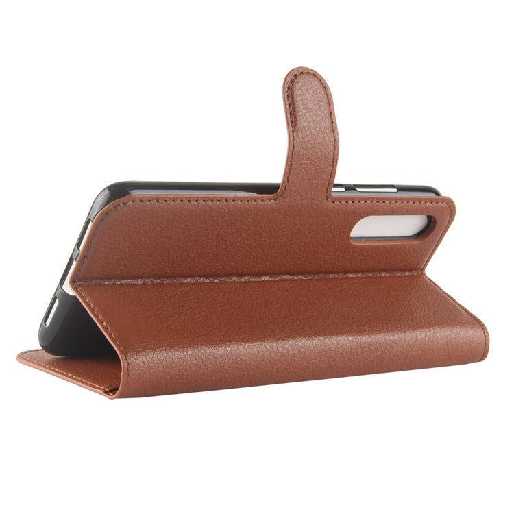 Litchi Texture Stand Wallet Stand Phone Leather Case for Huawei P20 Pro Mobile Phone Accessory - Brown