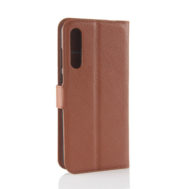 Litchi Texture Stand Wallet Stand Phone Leather Case for Huawei P20 Pro Mobile Phone Accessory - Brown