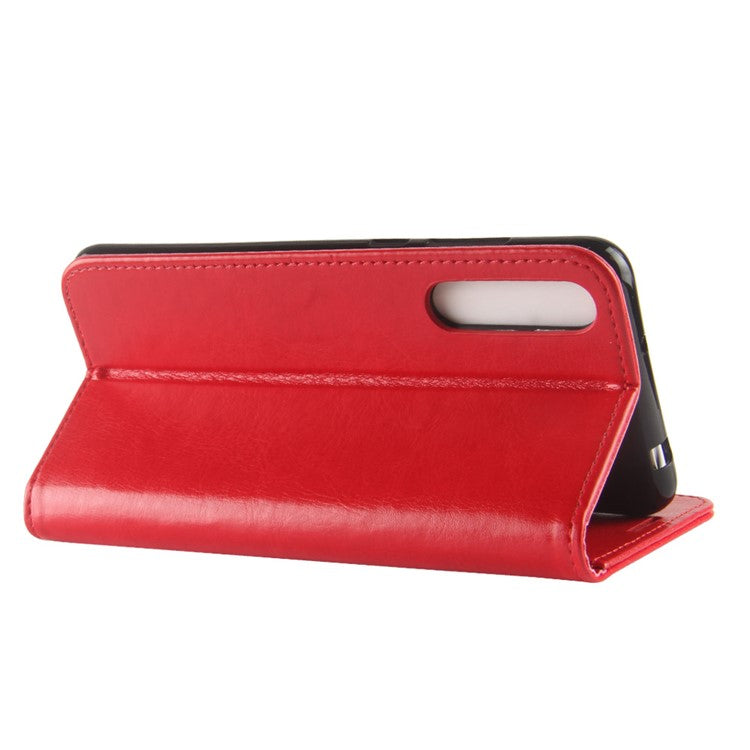 For Huawei P20 Pro Crazy Horse PU Leather Wallet Stand Cell Phone Case Cell Phone Accessories - Red