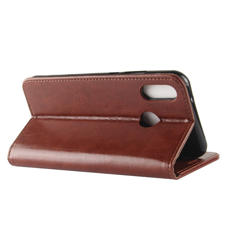 Crazy Horse Wallet Leather Case with Stand for Huawei P20 Lite / Nova 3e - Brown
