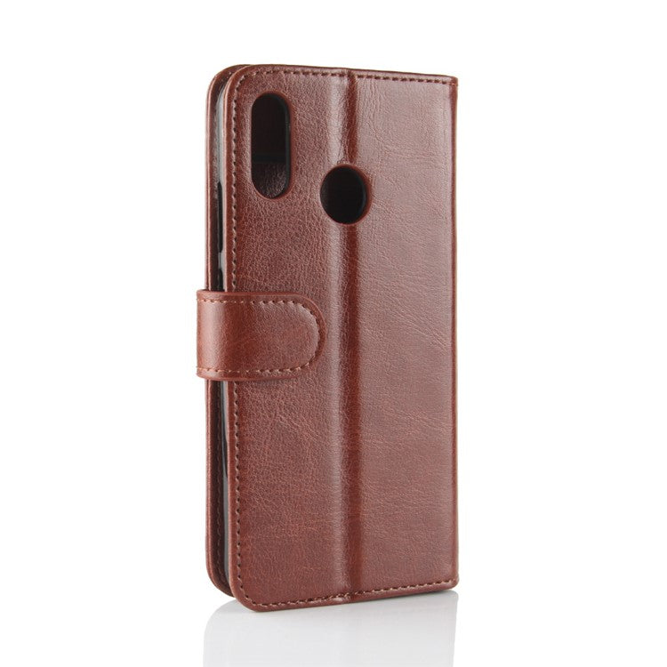 Crazy Horse Wallet Leather Case with Stand for Huawei P20 Lite / Nova 3e - Brown