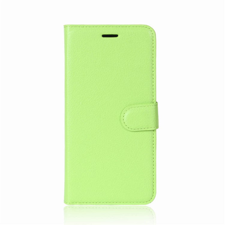 Litchi Texture Wallet Stand Leather Phone Accessory Case for Huawei P20 Lite / Nova 3e - Green